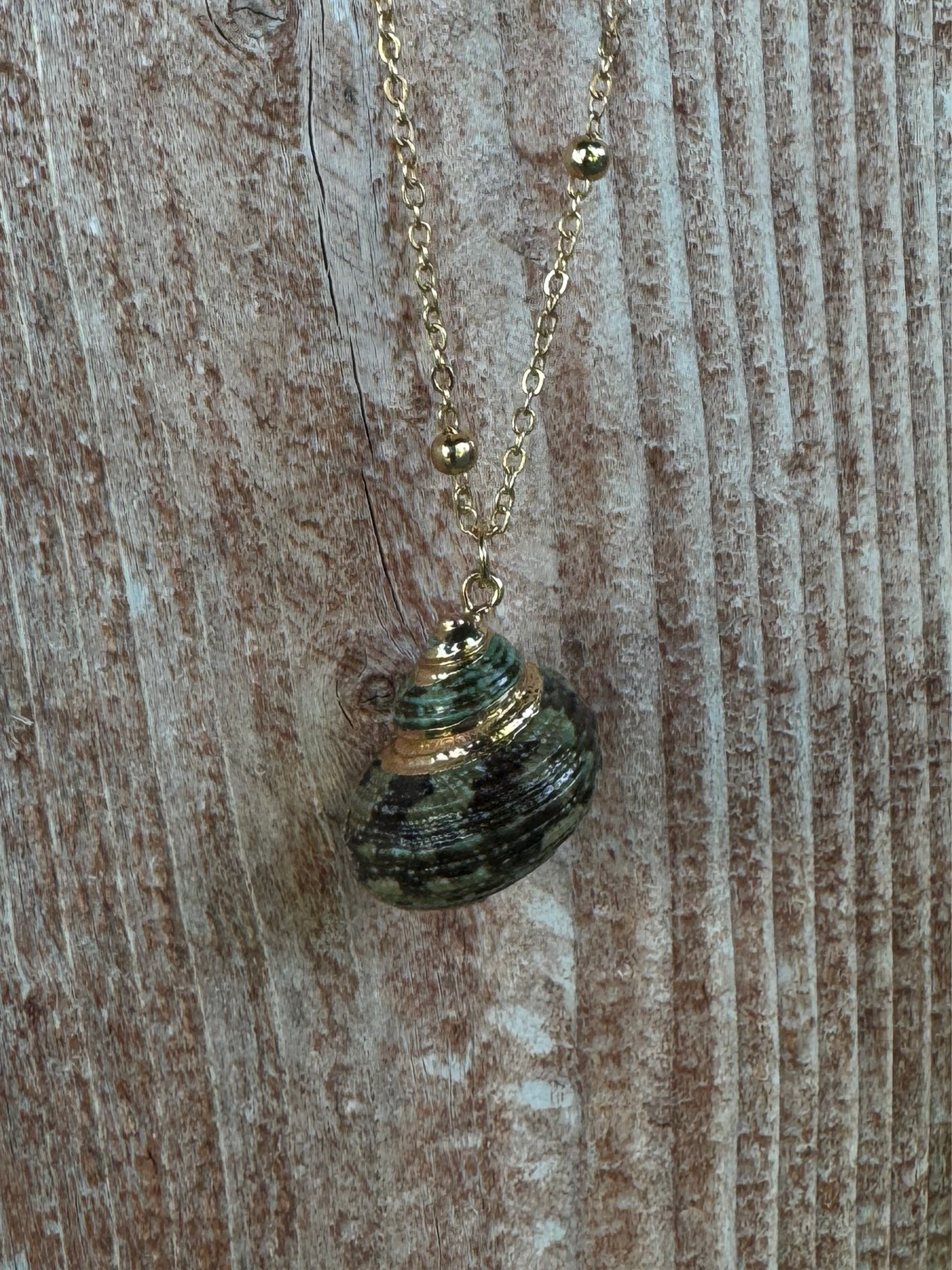 Gold Foil Mermaid Shell Necklace