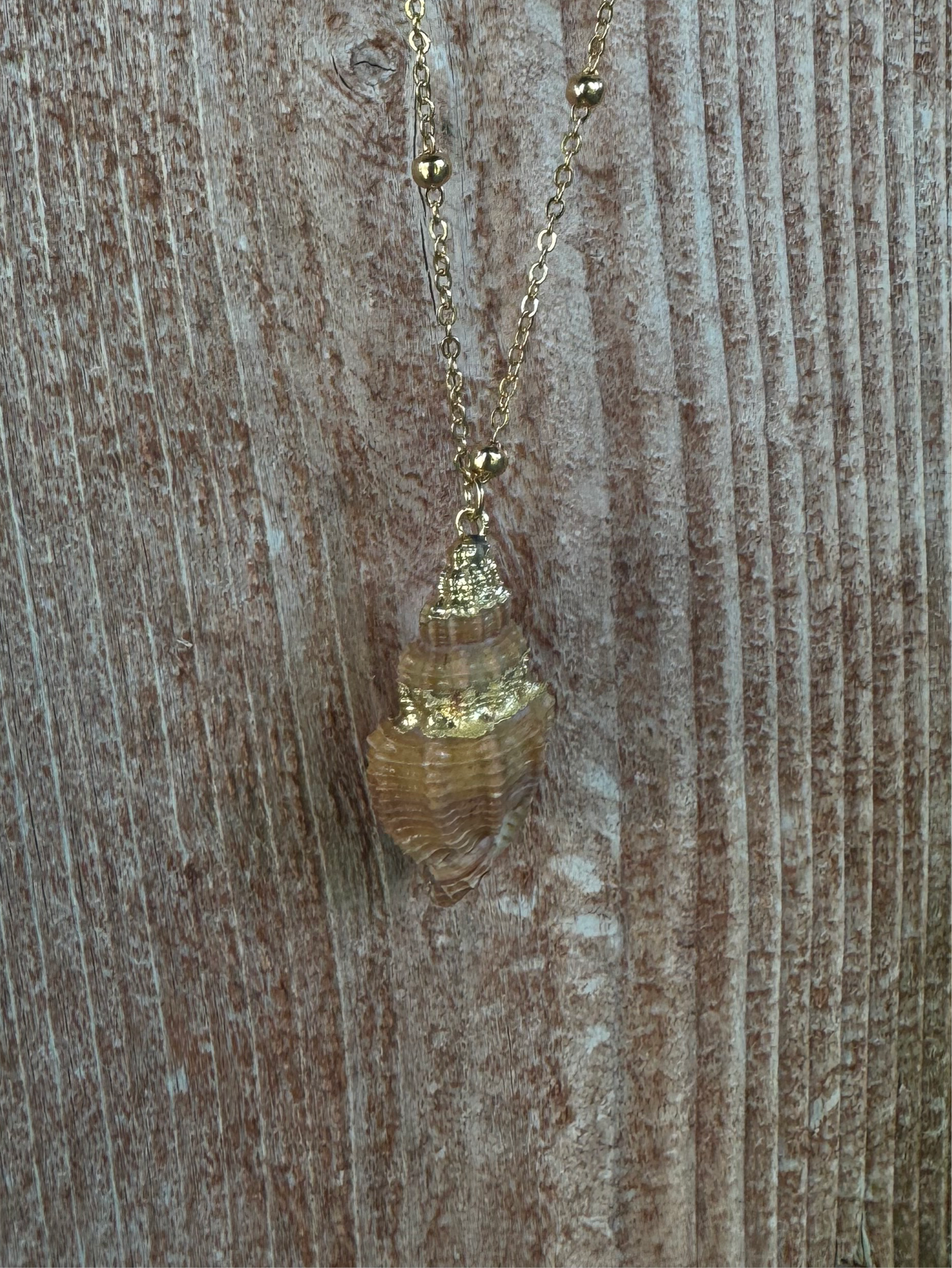 Gold Foil Mermaid Shell Necklace